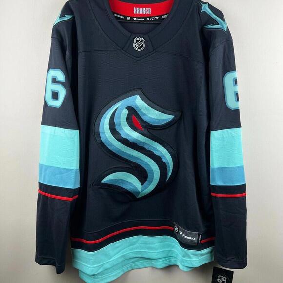NWT Fanatics NHL Seattle Kraken Breakaway Jersey - Size M Adam Larsson #6 - Picture 1 of 9